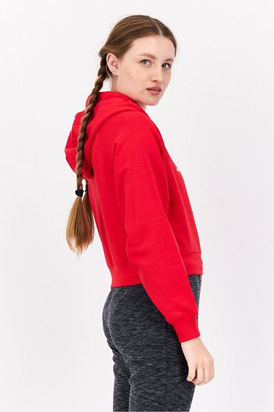 Esprit Women Hood Neck Brand Logo Hoodie, Red