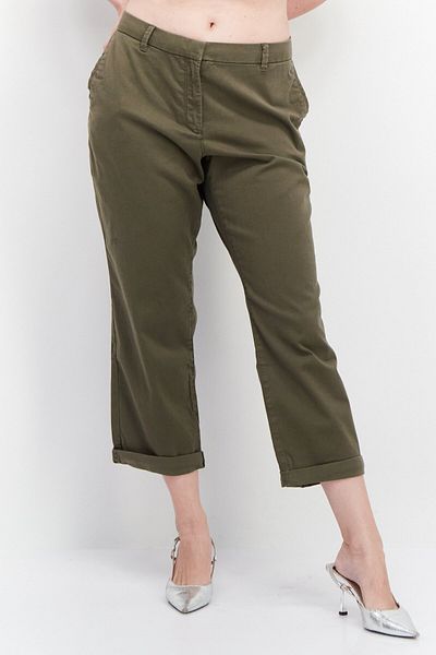 Esprit Women Regular Fit Solid Pants, Olive