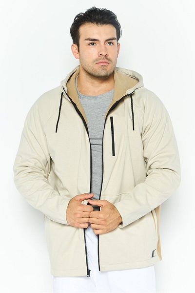 Hurley Men Sportswear Fit Long Sleeve Outdoor Hoodies, Cream