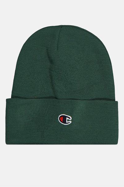 Champion Men Embroidered Logo Beanie, Dark Green