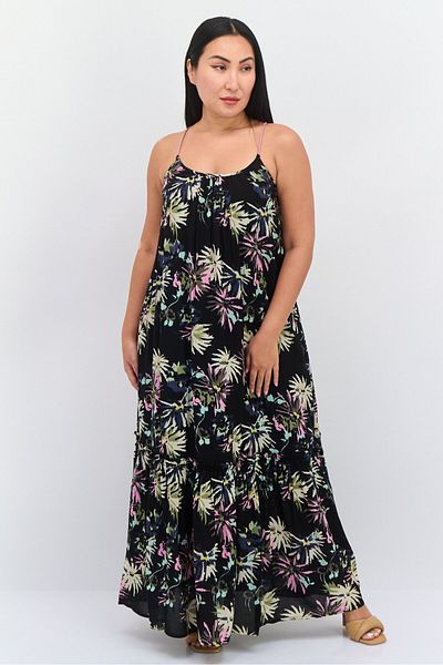 Scotch & Soda Women Allover Print Sleeveless Maxi Dress, Black Combo