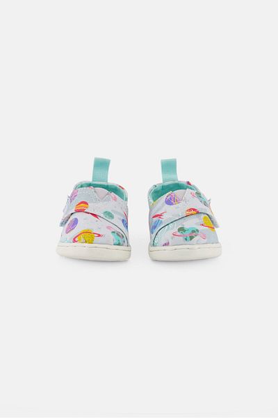 Toms Kids Boy Alpargata Velcro Casual Shoes, Grey Combo
