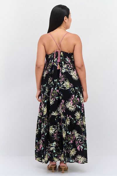 Scotch & Soda Women Allover Print Sleeveless Maxi Dress, Black Combo