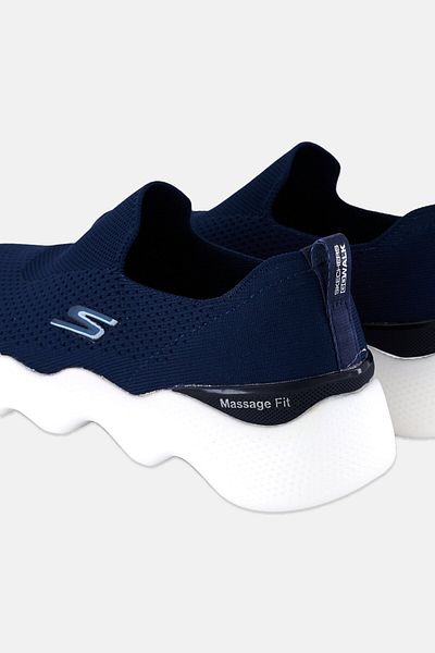 SKECHERS Women Go Walk Massage Fit-Tidal Slip On Sport Shoes, Navy Blue