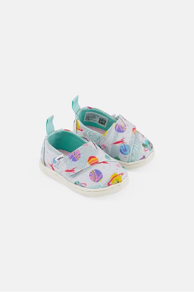 Toms Kids Boy Alpargata Velcro Casual Shoes, Grey Combo