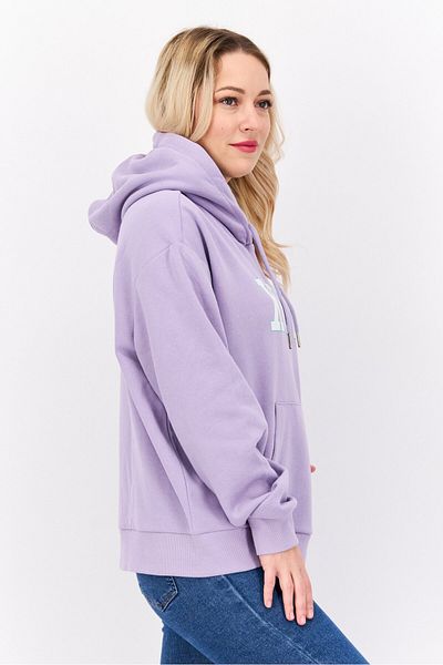 Mode by Redtape Women Hoodie Long Sleeves Graphic Print Sweatshirt, Lavender