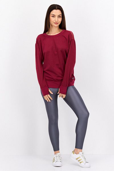Nine West Women Sportswear Fit Long Sleeve Training Sweatshirt, Red