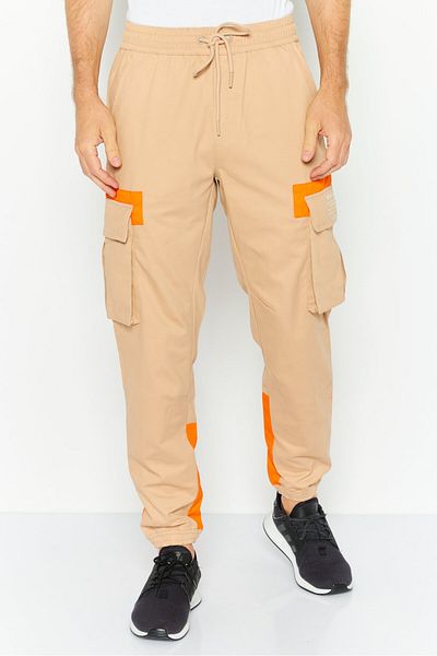 Tribe of 6 Men Sportswear Fit Outdoor Cargo Pants, Brown