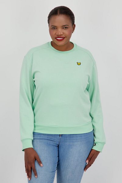 Lyle & Scott Women Crew Neck Brand Logo Long Sleeve Sweatshirts, Light Green