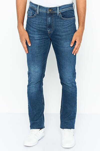 Seven 7 Men Slim Fit Solid Stretchable Denim Jeans, Blue