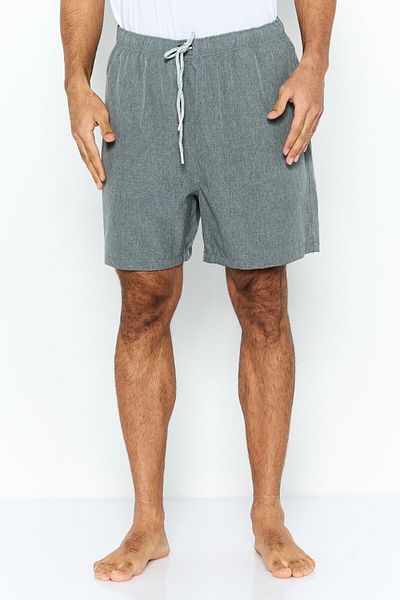 Rainforest Men Brand Logo Drawstring Board Shorts, Grey