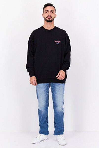 WRANGLER Men Crew Neck Graphic Print Long Sleeves Sweatshirt, Black