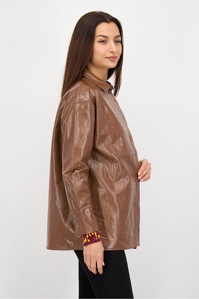 4th & Reckless Women Plain Motorcycle Jacket, Brown