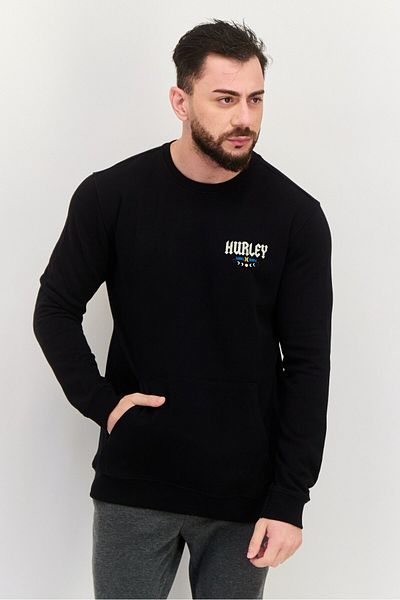 Hurley Men Sportswear Fit Long Sleeves Outdoor Sweatshirt, Black