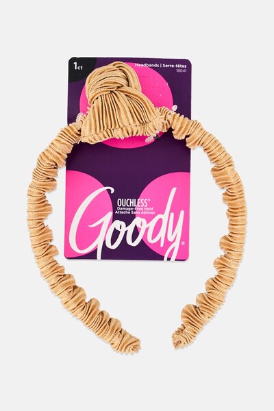 Goody عصابة رأس نسائية مكشكشة، ذهبية