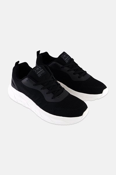 Crosshatch Men Lennart Lace Up Running Shoes, Black