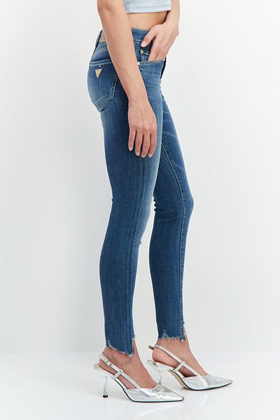 Guess Women Skinny Fit Mid Waist Stretchable Denim Jean, Blue