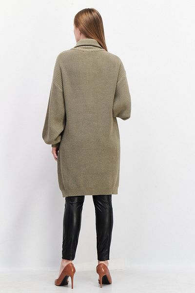 NA-KD Women Mock Neck Long Sleeve Knitted Sweater, Khaki