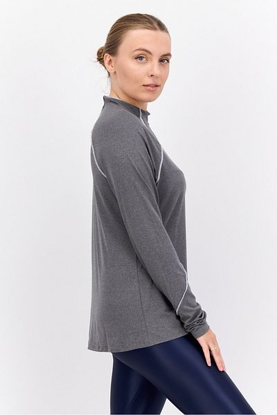 Tahari Sports Women Sportswear Fit Long Sleeves Training Top, Grey