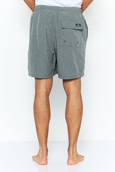 Rainforest Men Brand Logo Drawstring Board Shorts, Grey