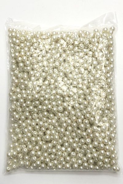 Hayalperest boncuk 8 Mm Cream Glass Pearl Bead