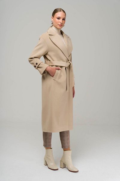 Olcay Übergroßer Mantel mit niedrigen Ärmeln und Ärmelleiste mit Druckknopfverschluss, BEIGE 3933