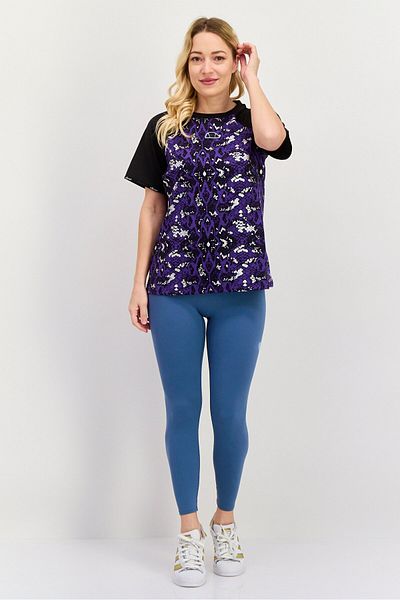 Ellesse Women Sportswear Fit Short Sleeves Running T-Shirt, Purple Combo