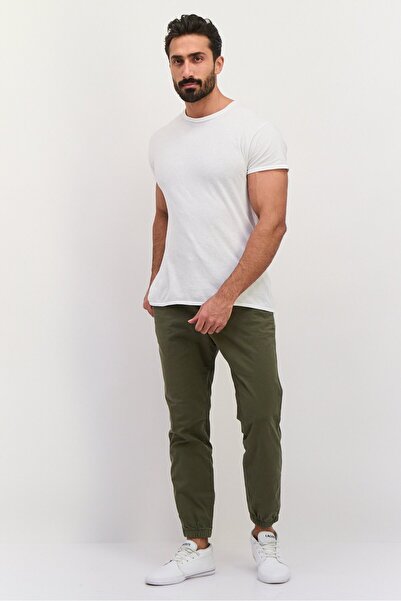 GAP Men Regular Fit Solid Jogger Pants, Olive