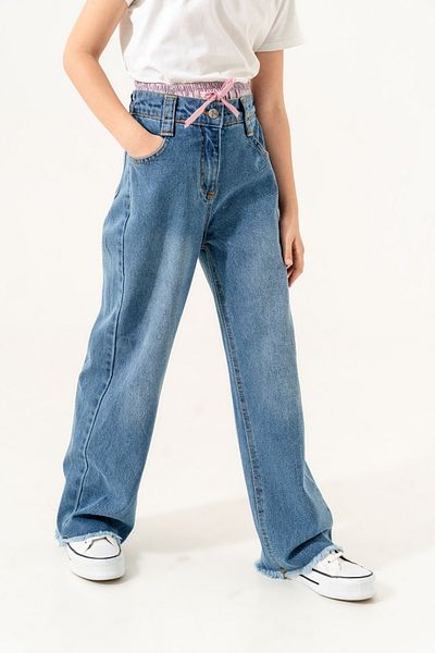 GİYİCEM TEKSTİL Double Belted Girls' Jeans 2173
