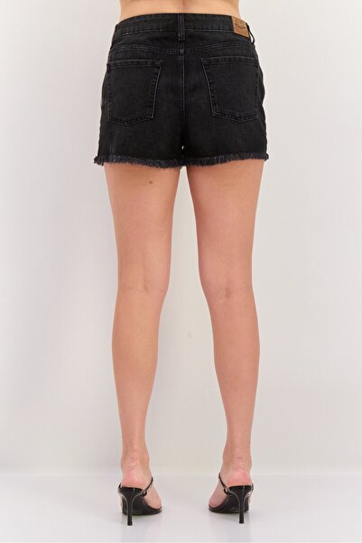 Roxy Women Washed Distress Denim Shorts, Black
