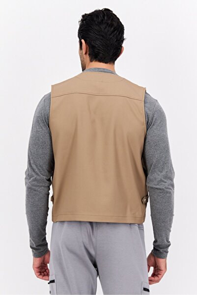 WRANGLER Men Solid Vest Jacket, Tan