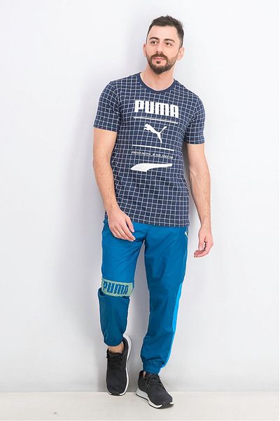 Puma Men Sportswear Fit Short Sleeve Training T-shirt, Navy and White