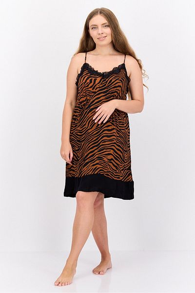 Marilyn Monroe Women All Over Printed Sleeveless Sleepwear Dress, Brown
