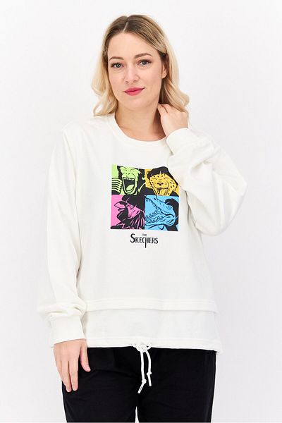 SKECHERS Women Sportswear Fit Training Sweatshirt, White