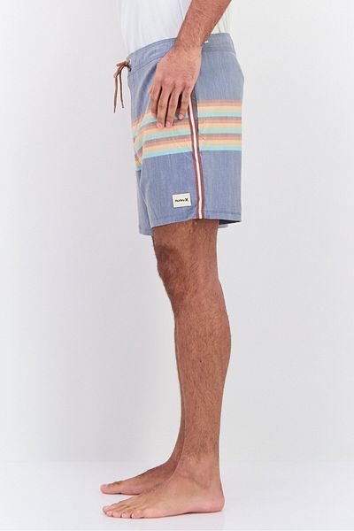 Hurley Men Brand Logo 5 Inseam 16 Outseam Board Shorts, Grey Combo