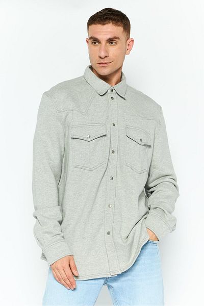 Diesel Men Heather Shirt Jacket, Light Grey