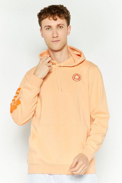 Hurley Men Hooded Long Sleeve Printed Sweatshirt, Peach