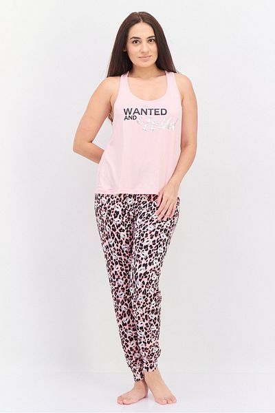 French Affair Women 2 Pieces Graphic Pajama Set, Multicolor