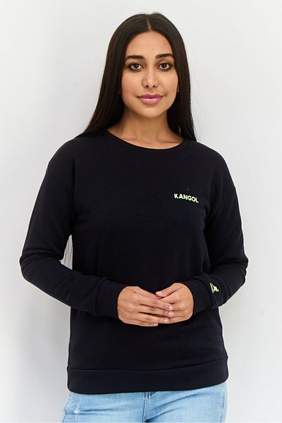 Kangol Women Embroidered Logo Long Sleeves Sweatshirt, Black