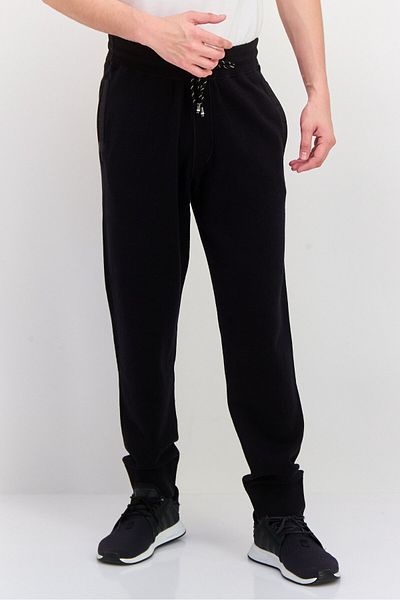 BOSS Men Regular Fit Drawstrings Plain Sweatpants, Black