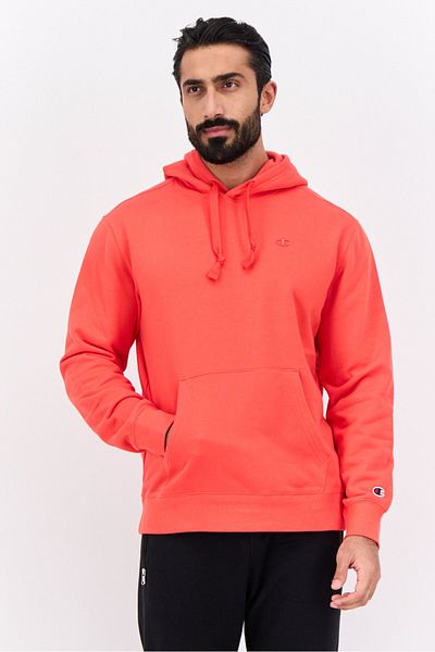 Champion Men Sportswear Fit Long Sleeves Outdoor Hooded Sweatshirt, Red