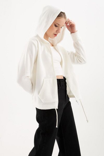 Fashion Friends Zippered Polar Sweat Ecru