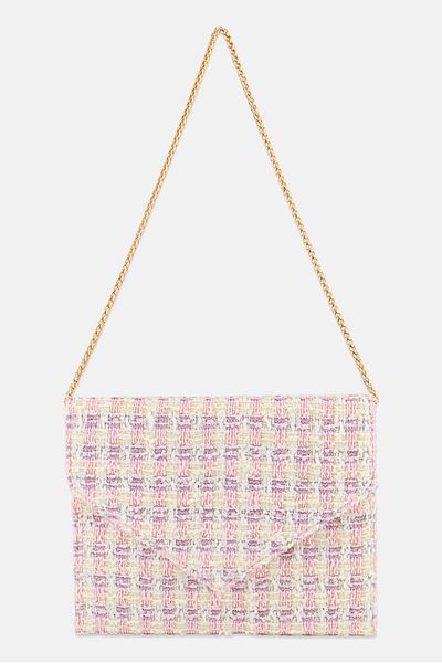 Urban Expressions Women Plaid Clutch Bag 23 H x 28 L cm, Pink Combo