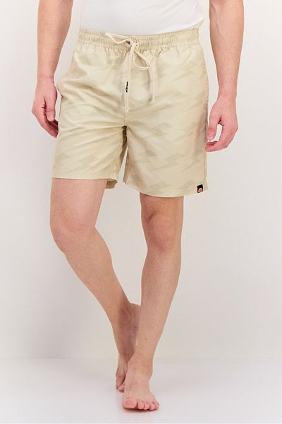 Ellesse Men Allover Print Drawstring Beachwear Short, Beige