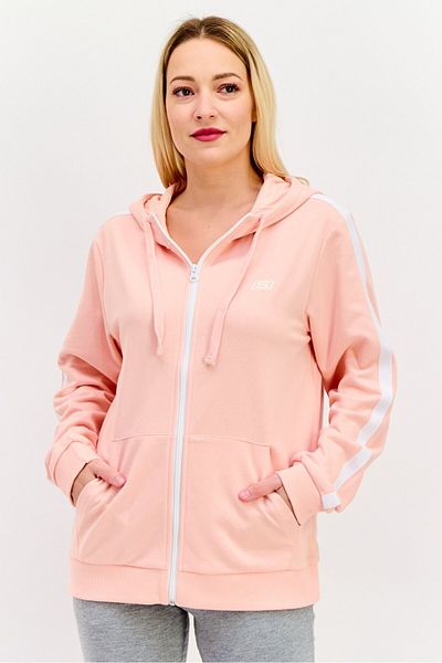 SKECHERS Women Sportswear Fit Long Sleeves Outdoor Sweatshirt, Pink