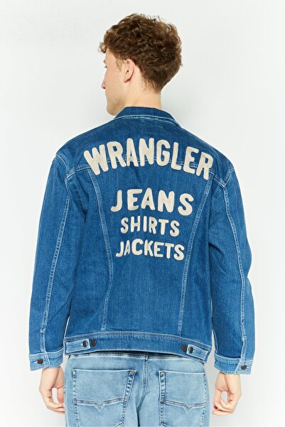 WRANGLER Men Textured Long Sleeve Denim Jacket, Blue