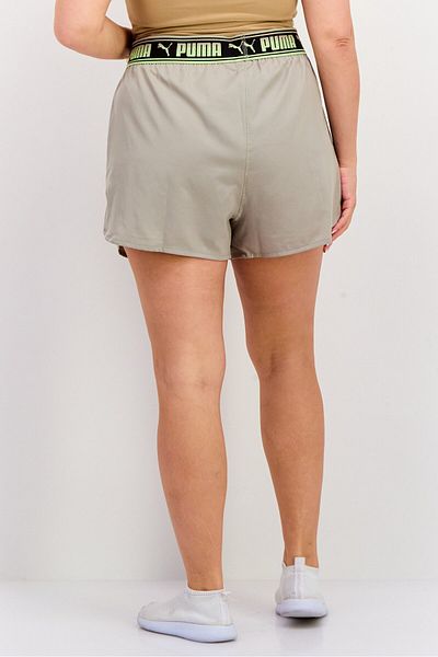 Puma Women Brand Logo Training Shorts , Khaki