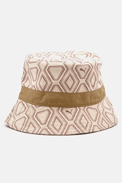 Puma Men Geometric Bucket Hat, Tan