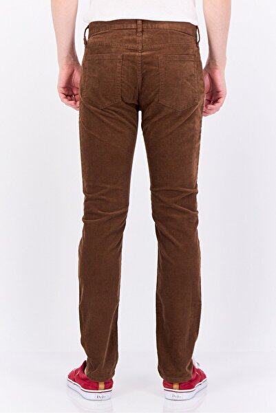 GAP Men Slim Fit Textured Corduroy Pants, Brown