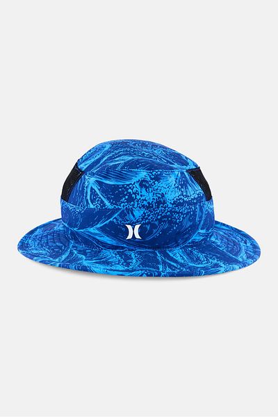 Hurley Men Brand Logo Bucket Hat, Blue Combo
